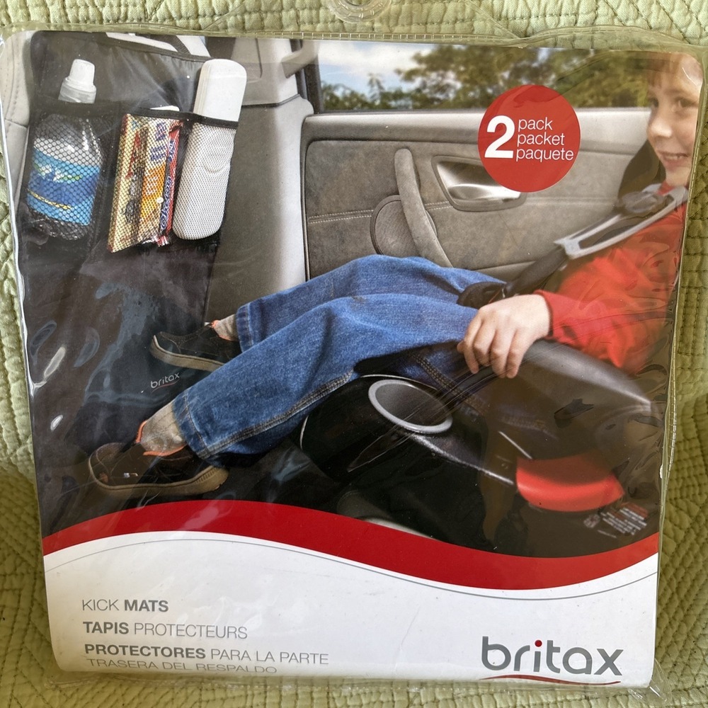 New Large 17.5 X 22.5" FULL COVERAGE 2 PACK BRITAX CHILD SAFETY KICK MATS